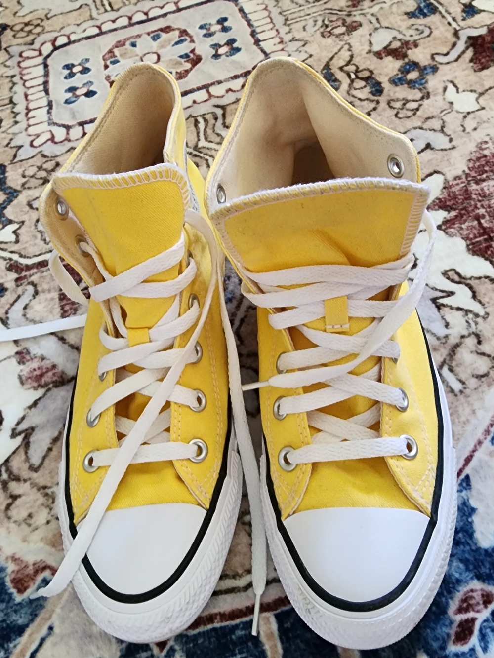 Yellow High-Top Converse Sneakers